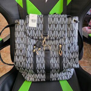 Black and white backpack style bag